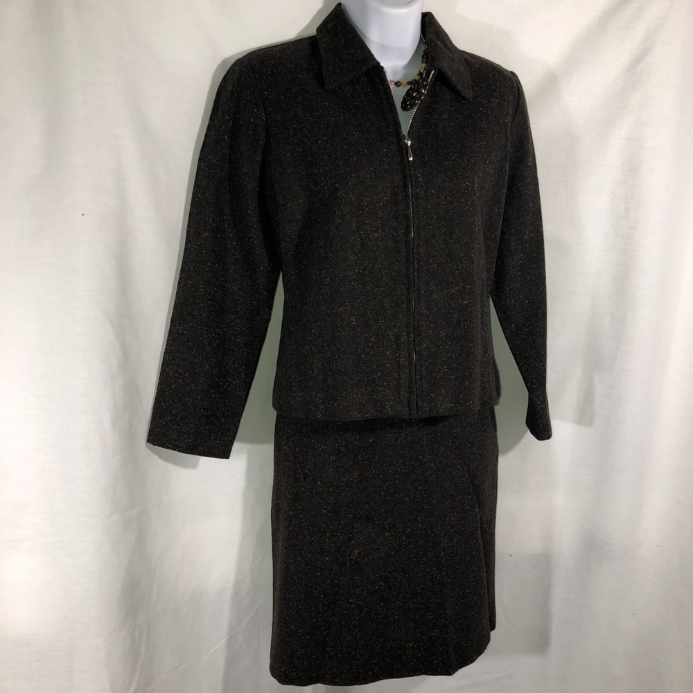 FIRST OPTION Brown Skirt Suit Mixed Sz 8p 4p